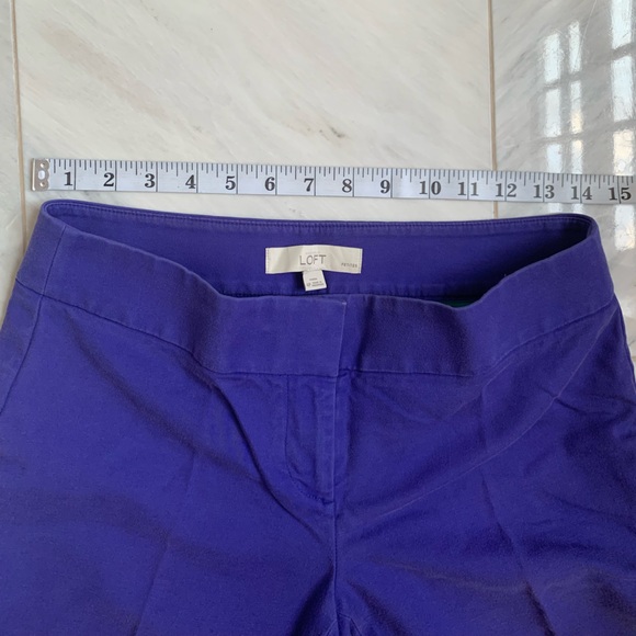 TAYLOR LOFT Marisa Blue Cotton Cropped Marisa Casual Pants Size 4 Petites - Picture 4 of 6